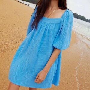 Nation LTD Carter Square Neck Mini Dress in Lapis